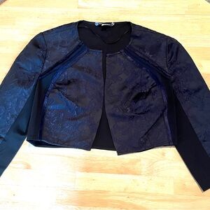 Kay Unger Black Floral Women's Bolero Blazer